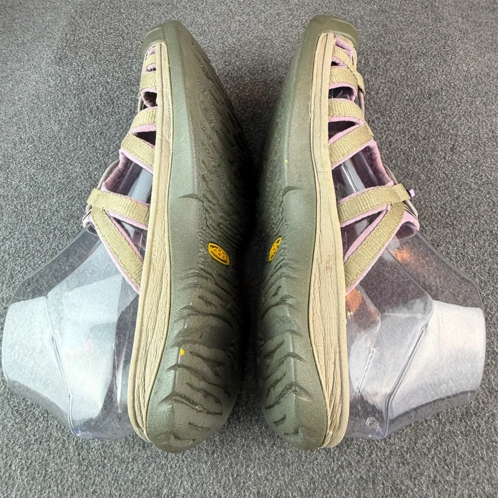 Keen Bali Strap Sandals Womens 8 Khaki/Lavender Waterproof Slide Shoes